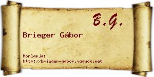 Brieger Gábor névjegykártya